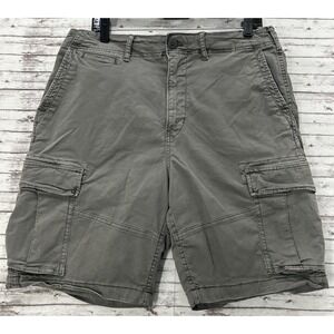 American Eagle Cargo Shorts Men's Size 33 Gray Flex 9" Inseam Stretch Utility